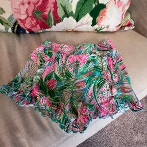 Lilly Pulitzer Pink and Green Kids Shorts size S 4/5